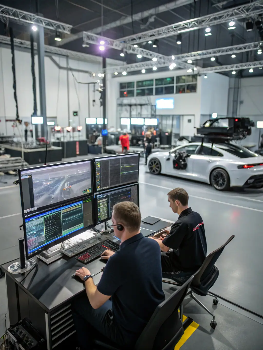 A photograph of a vehicle undergoing homologation testing at a certified facility, illustrating the compliance process.