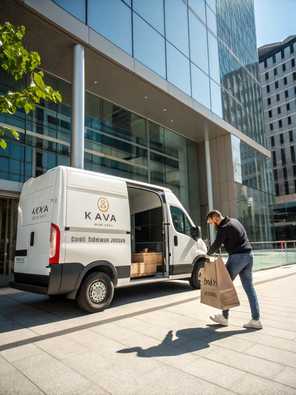 A photograph of a JMJ Solutions delivery truck delivering a pristine vehicle to a client's location, showcasing the final delivery stage.